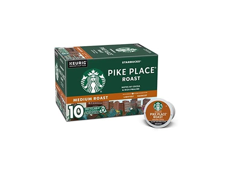 10CT Starbucks K-Cup Coffee Pods, Pike Place - Image 1