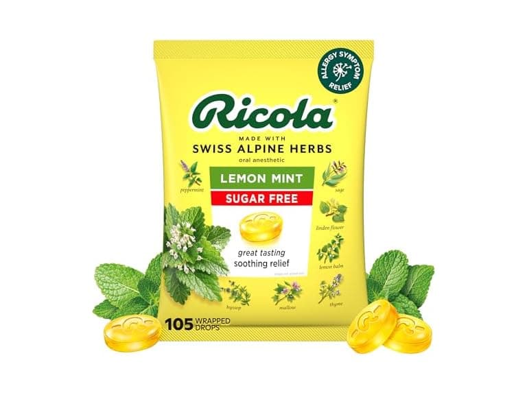 Ricola Sugar Free Lemon Mint Herbal Throat Drops - Image 1