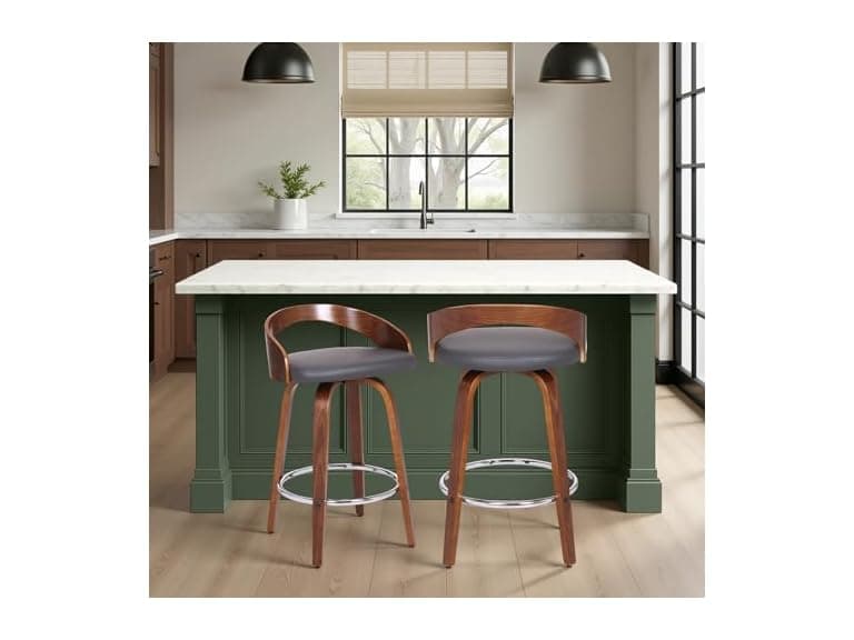 Armen Living Sonia 26" Counter Height Swivel Stool 2Pk - Image 1