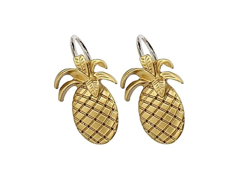 Golden Pineapple Shower Window Curtain Hooks - Image 1