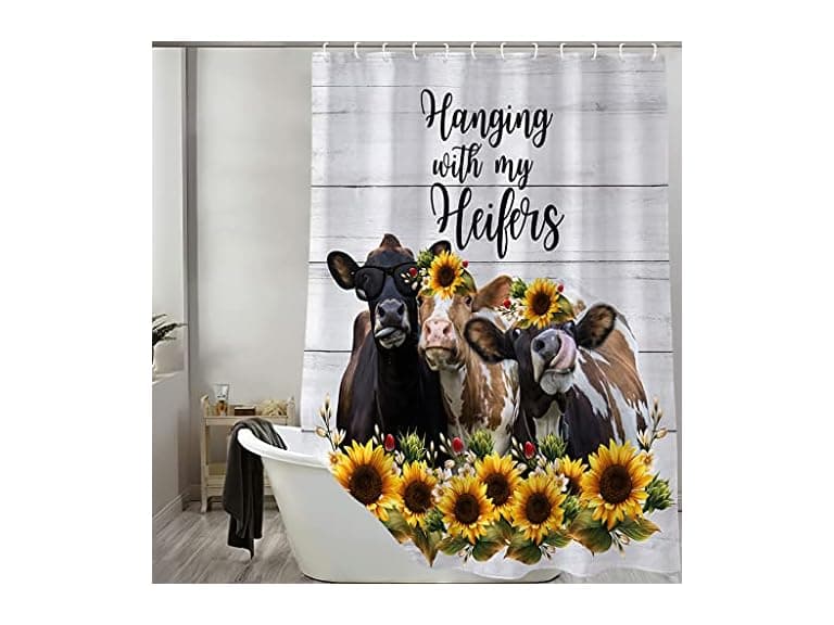 Farm Animal Cow Shower Curt, Cute Cattle - Image 1