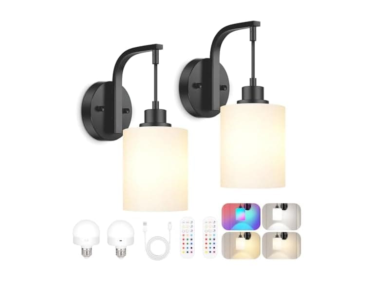 Wireless Rechargeable Wall Sconce Set of Two - Image 1