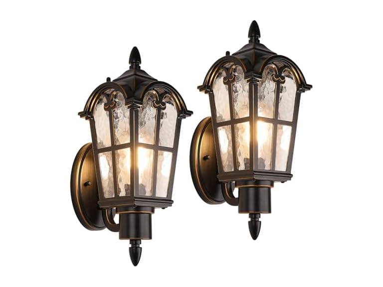 BesLowe 2-Pack Outdoor Wall Light Black - Image 1