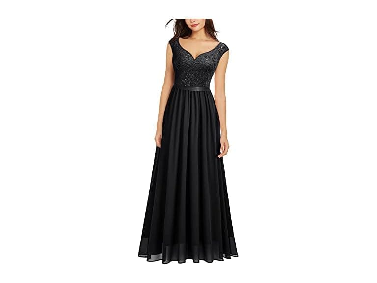 Miusol Women (M) Classy V Neck Formal Party Dress - Image 1