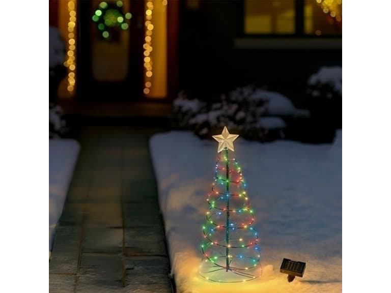 MERRYLITE Solar LED Metal Christmas Tree - Image 1