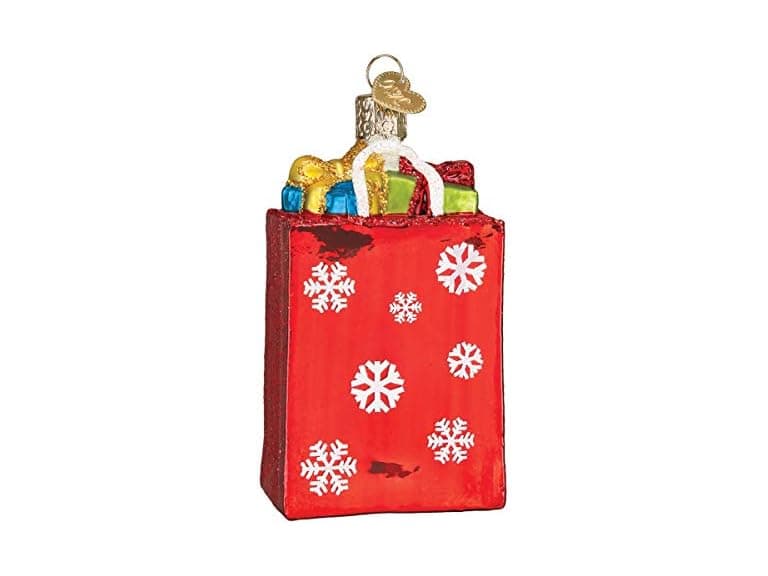 Old World Christmas Holiday Shopping Bag Ornament - Image 1
