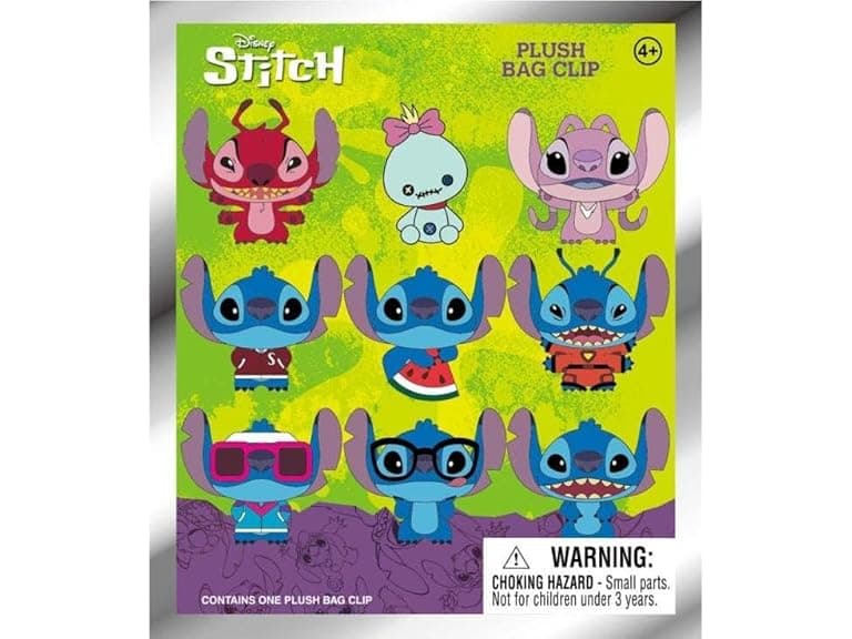 Disney Stitch Plush Bag Clip, Set of 24 - Image 1