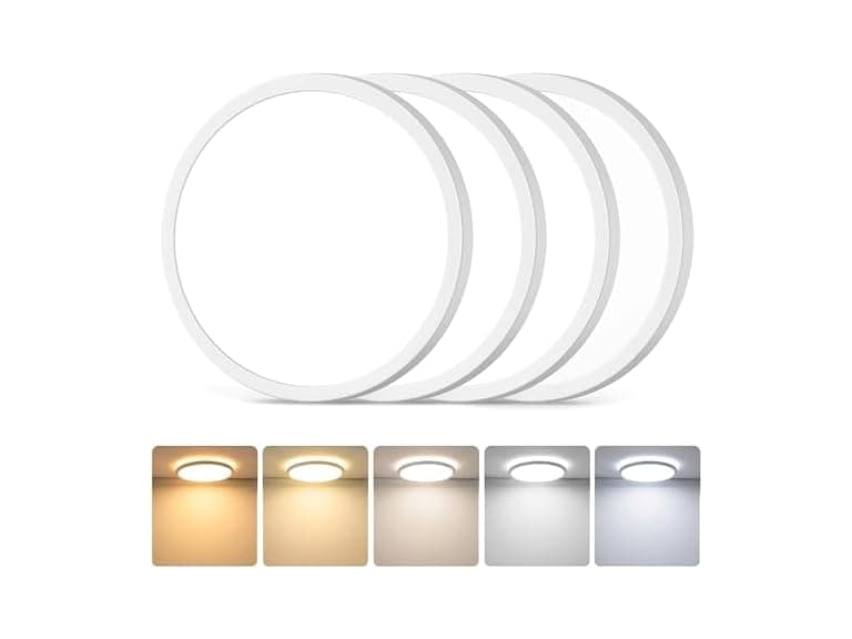 GoBright 7in White LED Ceiling Lights 4PK - Image 1