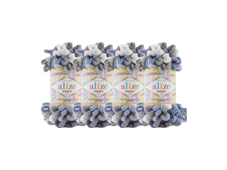 Alize Puffy Color Baby Blanket Yarn Knit 6075 - Image 1