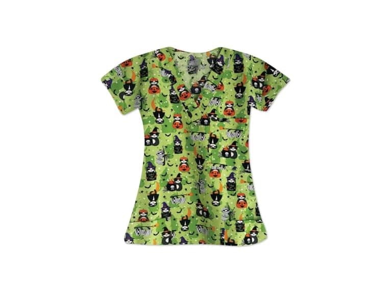 I Love Scrubs Halloween Scrub Top - Image 1