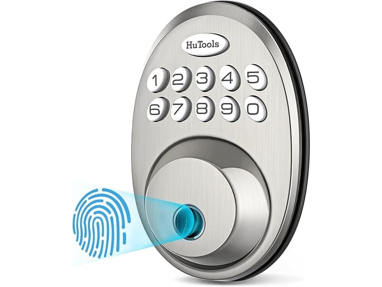 HuTools HT02 Finger Print Deadbolt Lock Satin - Image 1