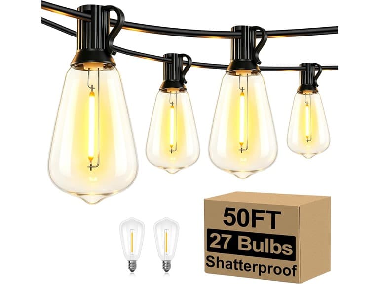 Brightever KN-ST38-50FT25T-1 50FT LED Outdoor String Lights - Image 1