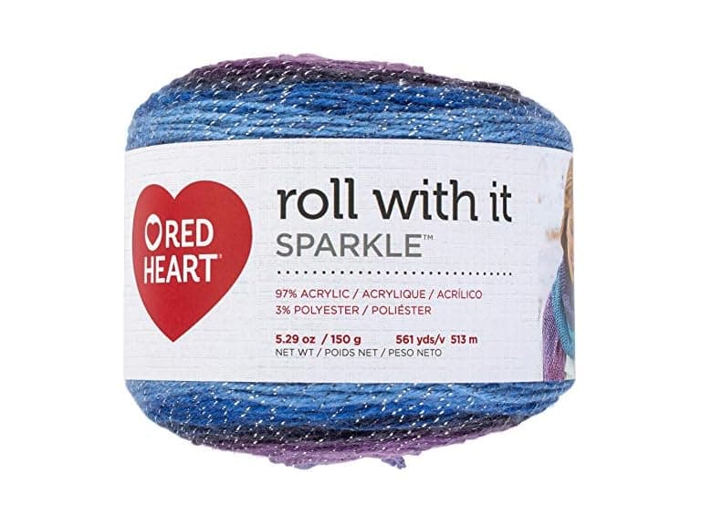 Red Heart Roll with It Sparkle Yarn - Amethyst - Image 1