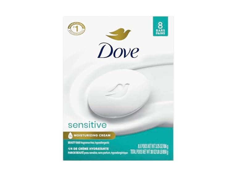 Dove Dove Beauty Bar Soap Sensitive, 8 Bars - Image 1
