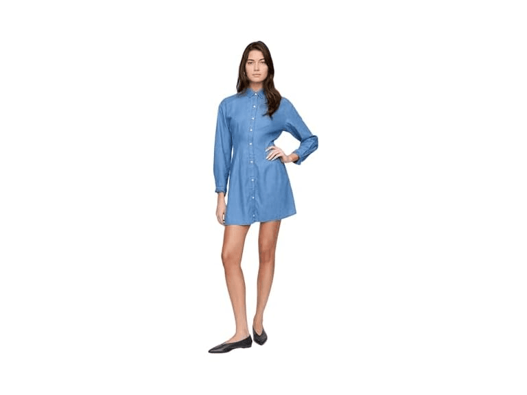 GAP Women (XL) Flare Mini Shirtdress Medium Wash - Image 1