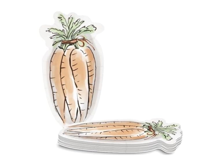 Unique Easter Carrot-Shaped Appetizer Paper Plates (Pack of 8) - Image 1