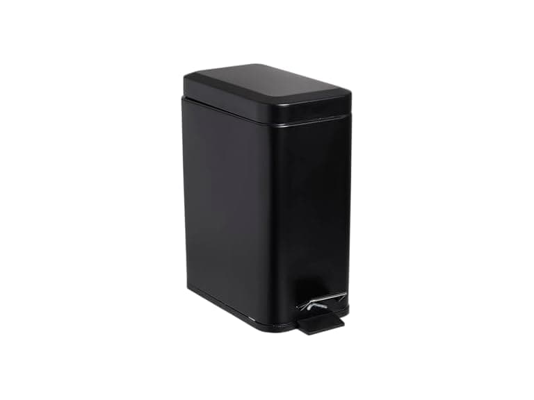 5L Stainless Steel Step Trash Can Black - Image 1