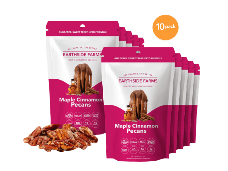 (10pk) Earthside Farms Maple Cinnamon Pecans 4oz - Image 1