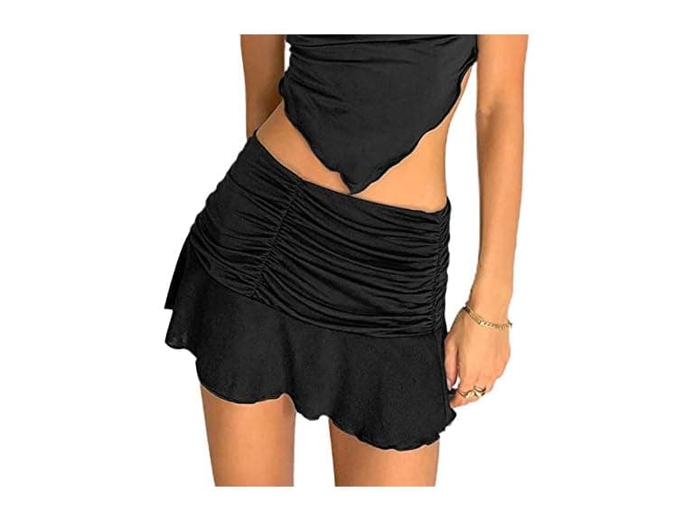 Wgooyheya (M) Sexy Ruched Ruffle Skirt Skirt - Image 1