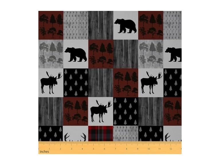 Feelyou Rustic Bear Fabric By The Yard, - Image 1