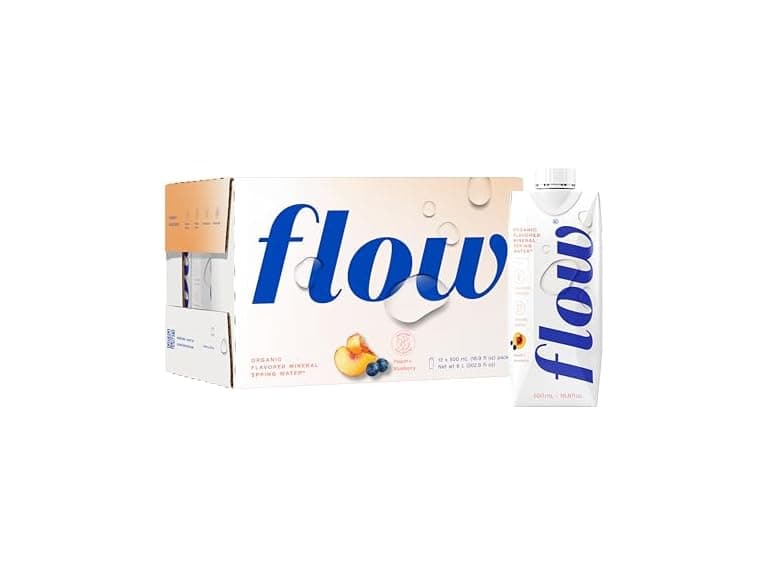 12PK Flow Alkaline Spring Water - Peach and Blueberry - Image 1