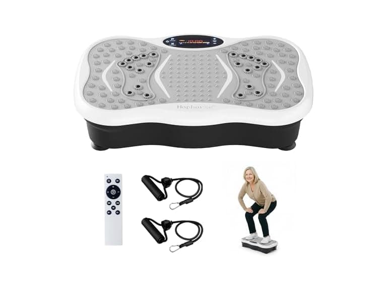 Vibration Plate Exercise Machine, 200 Speeds Vibrating Plate for Lymphatic Drainage, Vibrating Shaking Full Body Shaker Workout, Vibration Fitness Platform for Weight Loss, for Home, LightGray (Open Box) - Image 1