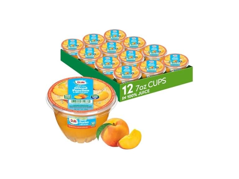 12PK Dole Fruit Bowls Diced Peaches in 100% Juice - Image 1