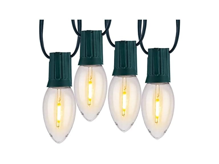 Minetom Vintage C9 LED Christmas Lights Outdoor Warm White, 50ft - Image 1