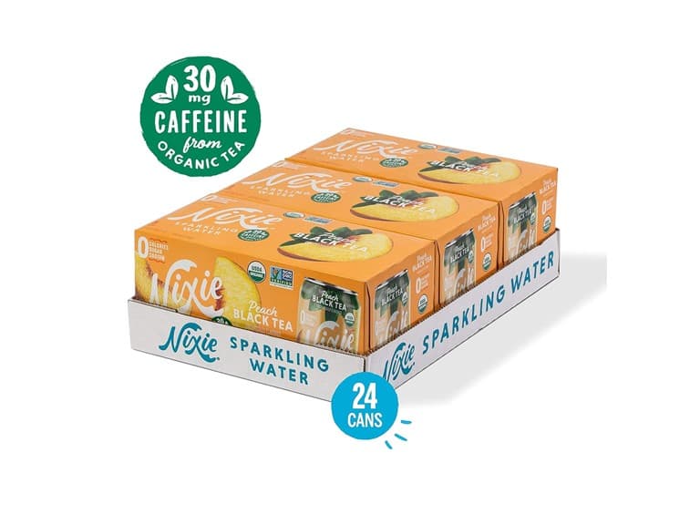 Nixie Sparkling Water, Peach Black Tea, 12 oz. - Image 1
