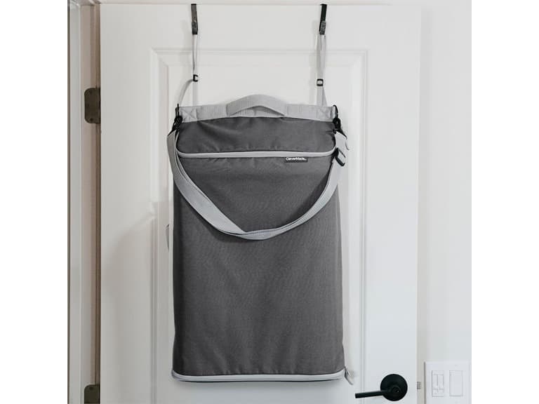 CleverMade Over The Door Laundry Hamper, 21.5L- Stone - Image 1