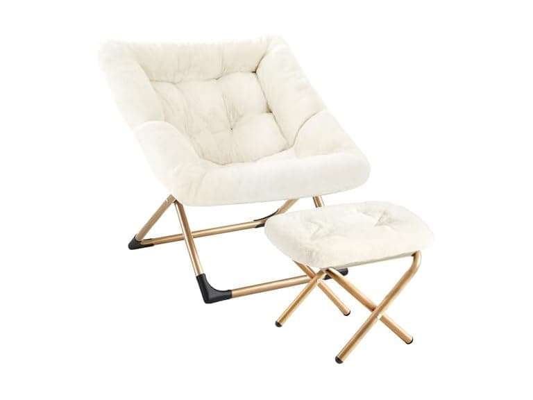 Beige Oversized Saucer Chair - Image 1