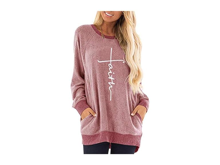 Biohanble Women (XL) Casual Cross Tees Sweatshirts - Image 1