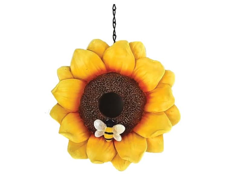 9.5" Sunflower Birdhouse Brown - Image 1