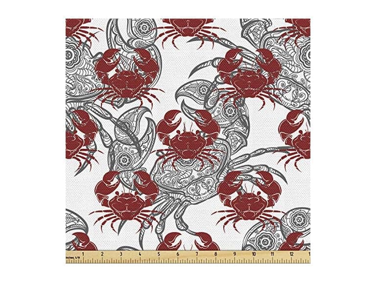 Ambesonne Crabs Fabric by The Yard, Sea - Image 1