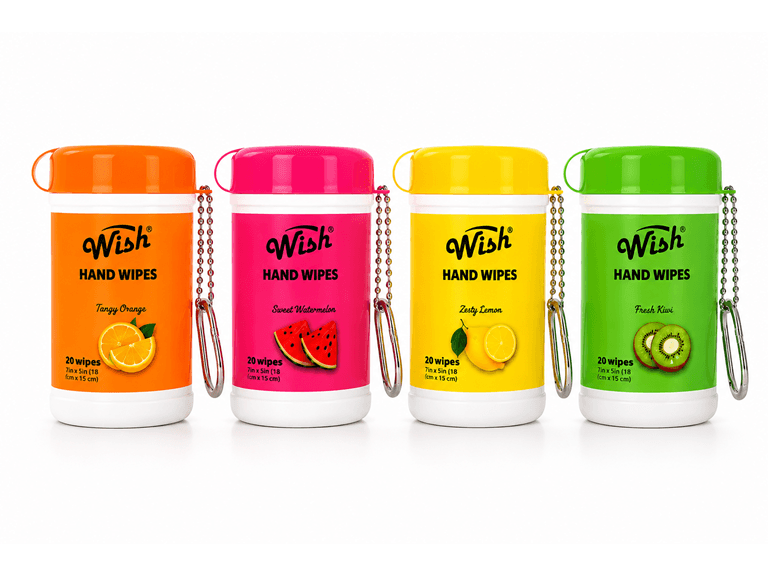 24pk Travel Size Hand Wipes Keychain - Image 1