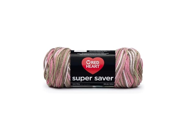 Red Heart Super Saver Economy Yarn, Pink Camo - Image 1