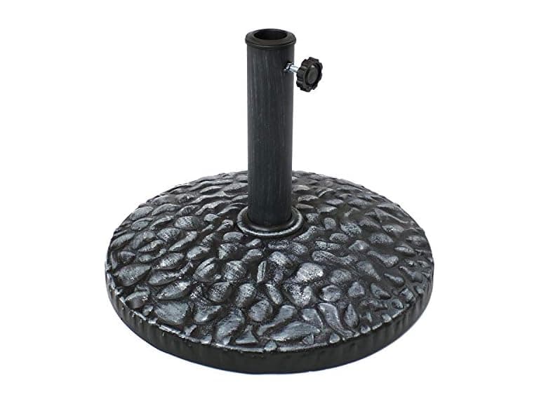 Sunnydaze Decor Pebble Texture Umbrella Base- Gray - Image 1