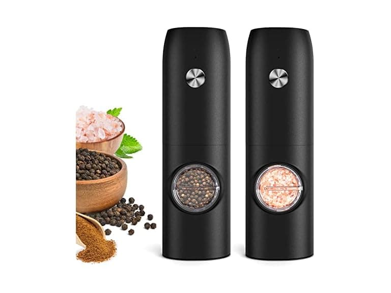 FRTONYI Salt and Pepper Grinder Set, Black - Image 1