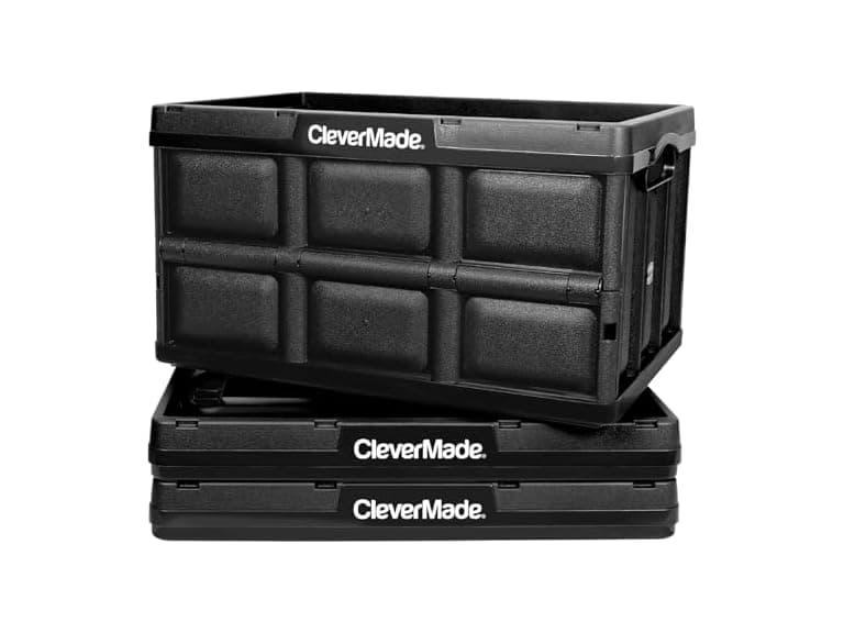CleverMade Collapsible Storage Bins 46L (3-Pack)- Obsidian - Image 1