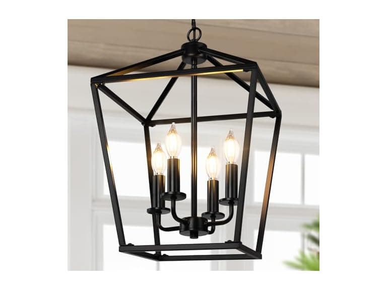 BrightHome Black Chandelier 4-Light - Image 1