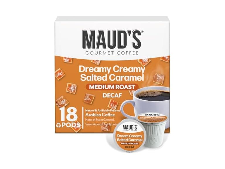18CT Maud's Decaf Salted Caramel Flavored Coffee Pods - Image 1