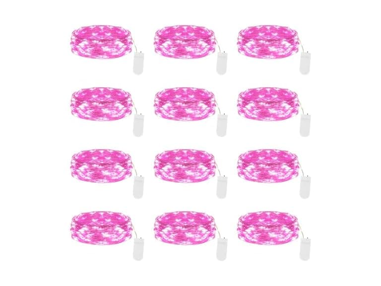 Lakumu 12 Pack Pink Led Fairy Lights - Image 1