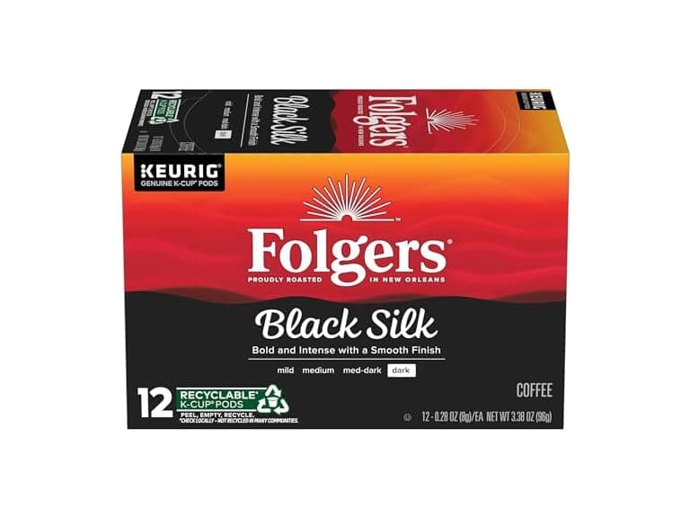 12CT Folgers Black Silk Dark Roast Coffee - Image 1