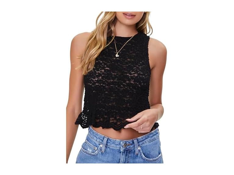 Forever 21 (M) Lace Scalloped Top - Image 1