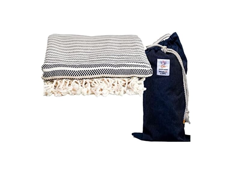 Peshtemal Beach Towel with Travel Bag Cotton - Image 1