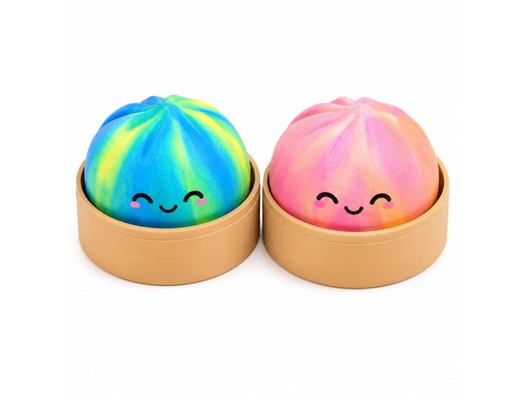 2-Pack Mini-Tie Dye Squishy Dumpling - Image 1