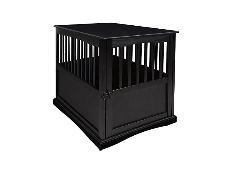 Casual Home Wooden Large Pet Crate, End Table- Black - Image 1