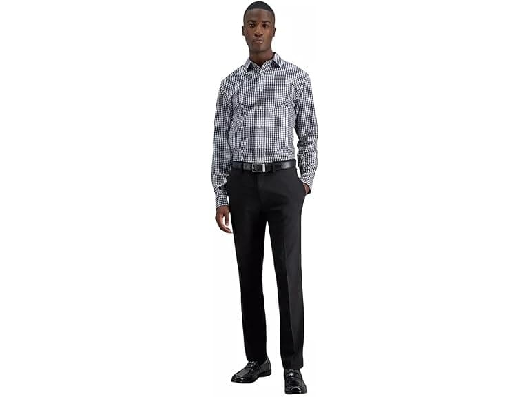 Haggar Slim-Fit Stretch Twill Dress Pant - Image 1