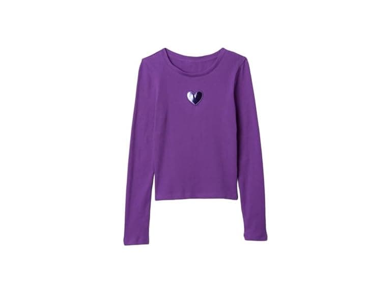 GAP Girls Long Sleeve Ribbed Henley Top Shirt - Image 1