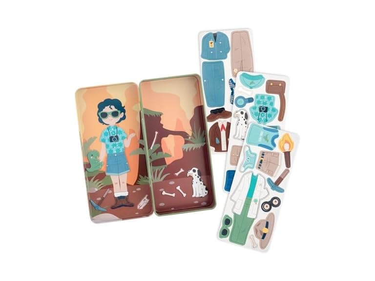 Stephen Joseph, Tall Travel Tin Magnetic Dress Up Playset - Image 1